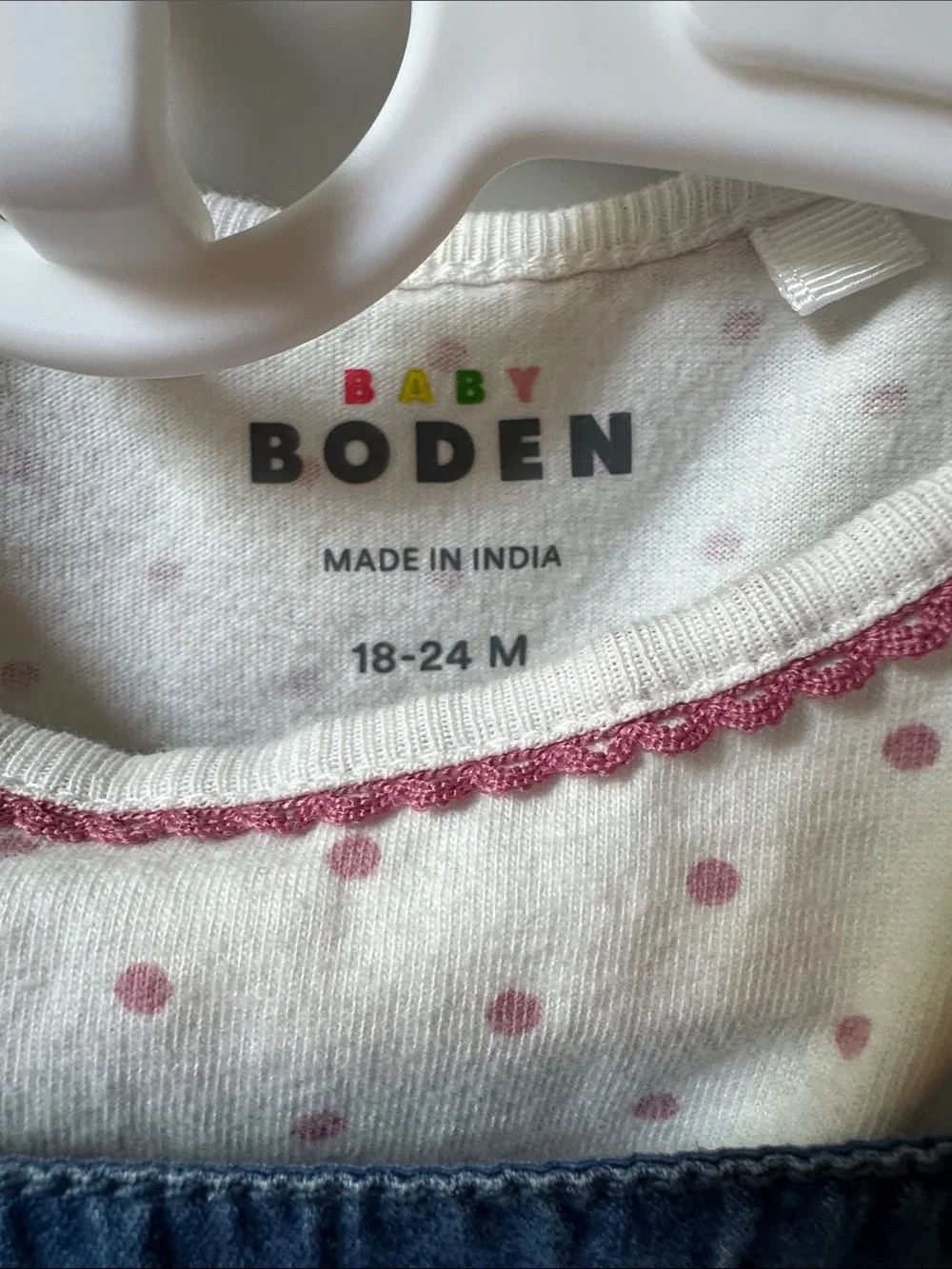 BODEN | Blue Denim Embroidered Toddler Girls' Overalls Set